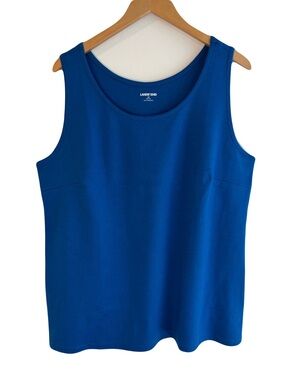 Lands’ End Blue Cotton Tank Top 2X